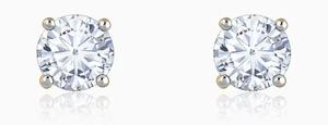 Boucles d'oreilles de luxe en diamant avec clous en acier inoxydable sertis de diamants pour femmes, clous hip-hop en diamant taille ronde - Product Image 2