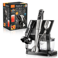 Ensemble de mixeur plongeant multifonctionnel 5 en 1 en acier inoxydable, hachoir à aliments, presse-agrumes, mixeur électrique à main