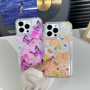 เคสโทรศัพท์กันกระแทกพิมพ์ลายดอกไม้และผีเสื้ออีพ็อกซี่แวววาวสำหรับ V80 ZT Nubia สูงสุด<span class=keywords><strong>4G</strong></span> - Product Image 3