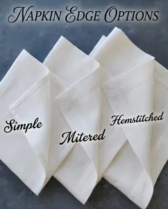Serviettes en lin personnalisées avec logo, serviettes monogrammées <span class=keywords><strong>pour</strong></span> fête, <span class=keywords><strong>mariage</strong></span>, broderie sur la surface, 100% lin - Product Image 2