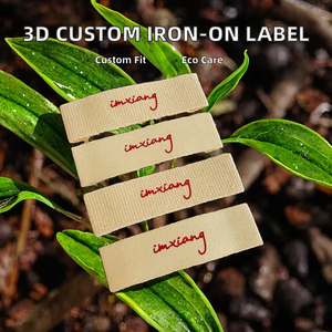 Custom Printed Eco-Friendly High Density 3D Embossed Logo Tag Laser Cut Flag Iron Heat Press Satin Dimension Care Neck Garment - Product Image 2