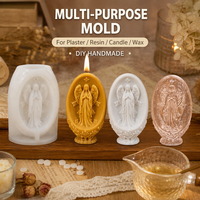 Moule à bougie en silicone souple 3D à démoulage facile, Jésus, Vierge Marie et ange, pour bougies parfumées DIY, décoration de Pâques