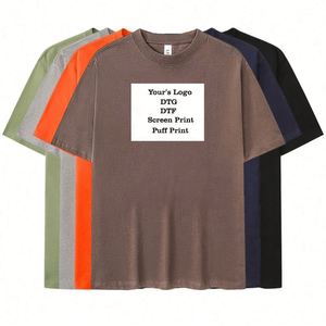 เสื้อยืดคอตตอน 100% แบบยูนิเซ็กซ์ แฟชั่นใหม่สำหรับฤดูร้อน ตัวอย่างสั่งทำพิเศษ 230 กรัม ทรงหลวมไหล่ตก เสื้อยืดเปล่า - Product Image 1