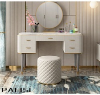 Ensemble de coiffeuse moderne et élégante, design nordique, meuble de chambre à coucher, table de maquillage + miroir + tabouret, ensemble de meubles de coiffeuse