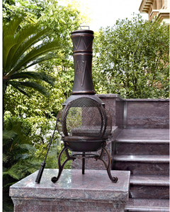 Cheminée d'intérieur en céramique noire <span class=keywords><strong>mexicaine</strong></span> Chiminea Outdoor Fire Pit Garden Clay avec cheminée - Product Image 2