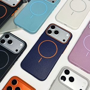 Funda con Textura de Lichi para Teléfono con Botones Individuales y Forro de Terciopelo, Funda Magnética de TPU Suave de Lujo para <span class=keywords><strong>iPhone</strong></span> - Product Image 4