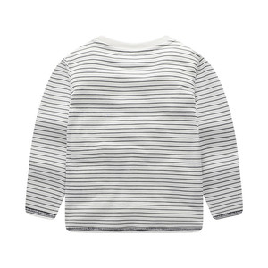 Chemises à manches longues pour garçons en bas âge, design rayé gris, vêtements en coton pour garçons, tenue pour enfants, t-shirts pour le printemps et l'automne - Product Image 2