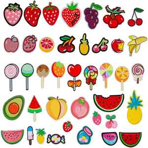 Hot Sale Bulk Stock Embroidered Iron on Cute Simulation Fruit Lollipop Patch for Kids Clothes - Product Image 1