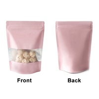 Doypack de feuille d'aluminium zip-lock refermable de couleur mate debout sacs de pochette d'emballage de stockage des aliments avec fenêtre transparente