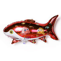 Nouveau coloré dessin animé requin feuille ballon enfants fête d'anniversaire hélium ballon Animal marin enfant jouet