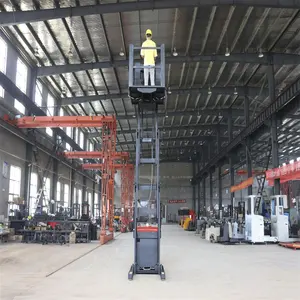Gudang pesanan listrik penuh pemetik Forklift 300kg 400kg tingkat tinggi pengambil pesanan otomatis untuk mengangkat