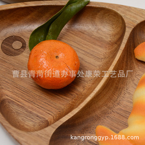 Plateau de service en bambou en forme de poisson 35x16x2 cm avec compartiments pour usage domestique, style chinois - Product Image 3