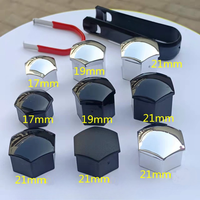Nom du produit : Kit de 20+1 couvre-écrous de roue, capuchons de protection hexagonaux en plastique de 17 mm, 19 mm, 21 mm avec clip de retrait