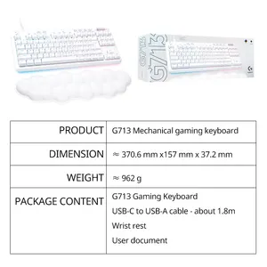 New Logitech G713 Aurora Bluetooth Backlight E-Sports Game 87 Key Wired Mechanical Keyboard Rgb For Gaming Laptop Tablet