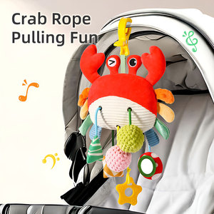 Jouet en peluche transfrontalier berceau cloche crabe tirer corde avec fumée musique lit suspendu hochet confort chariot pendentif en gros - Product Image 2