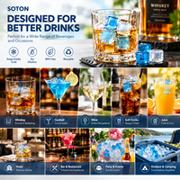 Glaçons réutilisables en vrac pour boissons, cubes de refroidissement en plastique sans BPA pour bars, hôtels, restaurants, fêtes, vente en gros