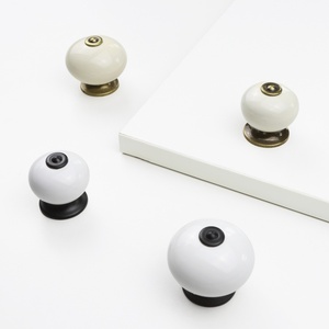 Antieke Keramische Kast Handgrepen Ladeknoppen Trekt Garderobedeurklink Eenvoudig Enkel Gat Meubelladehandvat Hardware - Product Image 2