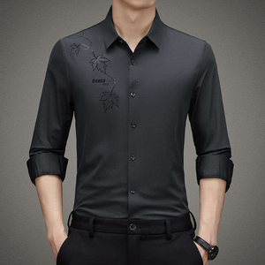 Chemise décontractée en coton à manches longues à carreaux pour homme, col rabattu, boutonnée, tricotée, pour le printemps - Product Image 4