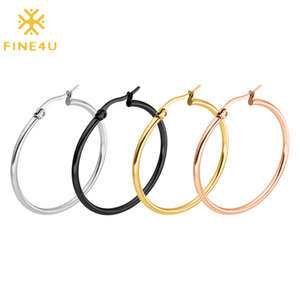 Gioielli minimalisti in acciaio inossidabile grandi orecchini a cerchio placcato in oro grande Acero inossidabile Para Mujer Aretes De <span class=keywords><strong>Moda</strong></span> - Product Image 1