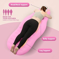 Oreiller de maternité gonflable pour femmes enceintes, en PVC floqué, taille M, soutien complet du corps, trous pour la tête et l'abdomen, portable