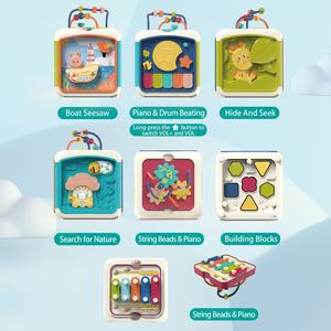 7 en 1 bébé musical six côtés activité cube jouet infantile forme cognition trieur perle labyrinthe piano main tambour apprentissage éducation jouet - Product Image 3