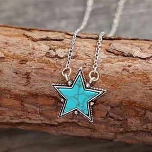 Collar Gargantilla Estrella Turquesa Estilo Navajo Suroeste Rodeo de Aleación para Mujer y Hombre, Accesorios de Moda Boho Vintage, Joyería - Product Image 2