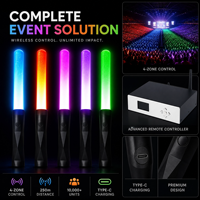 Bâton lumineux LED RGB rechargeable, télécommande DMX+APP, personnalisable, bâtons lumineux longue durée pour concerts et événements, portée de 200 à 250 m