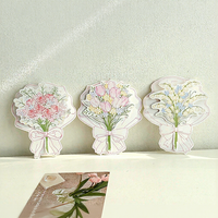 Kartu Buket 3D Cetak Kustom Set Ucapan Kreatif Tulisan Tangan Berembos Hadiah Liburan DIY Bunga Kertas