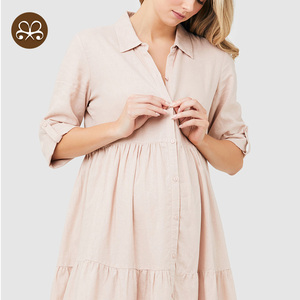 Abito estivo elegante personalizzato per maternità e infermieristica adatto all'ufficio camicia <span class=keywords><strong>in</strong></span> tessuto adatto alla <span class=keywords><strong>gravidanza</strong></span> - Product Image 4