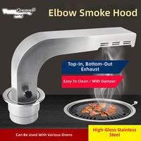 Hotte d'extraction YuanLong en acier inoxydable brossé avec amortisseur réglable pour restaurant et table de grillade