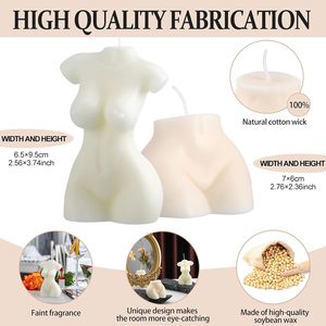 Vela de Soja con Forma de Cuerpo Femenino, Vela con Busto de Mujer, Decoración <span class=keywords><strong>para</strong></span> el Hogar, Navidad, Dormitorio, Baño, Decoración Estética (Blanca) - Product Image 4