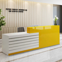 Bureau de réception moderne de luxe en bois blanc pour salon, salle de sport, banque, hôtel – Design unique