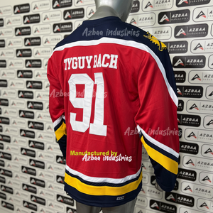 เสื้อเจอร์ซีย์ฮ็อกกี้น้ำแข็งเย็บติดด้านบนสไตล์2025ใหม่สำหรับชาวแคนาดาแทลดีไซน์คอวีสไตล์อเมริกันแบบทวิล - Product Image 1