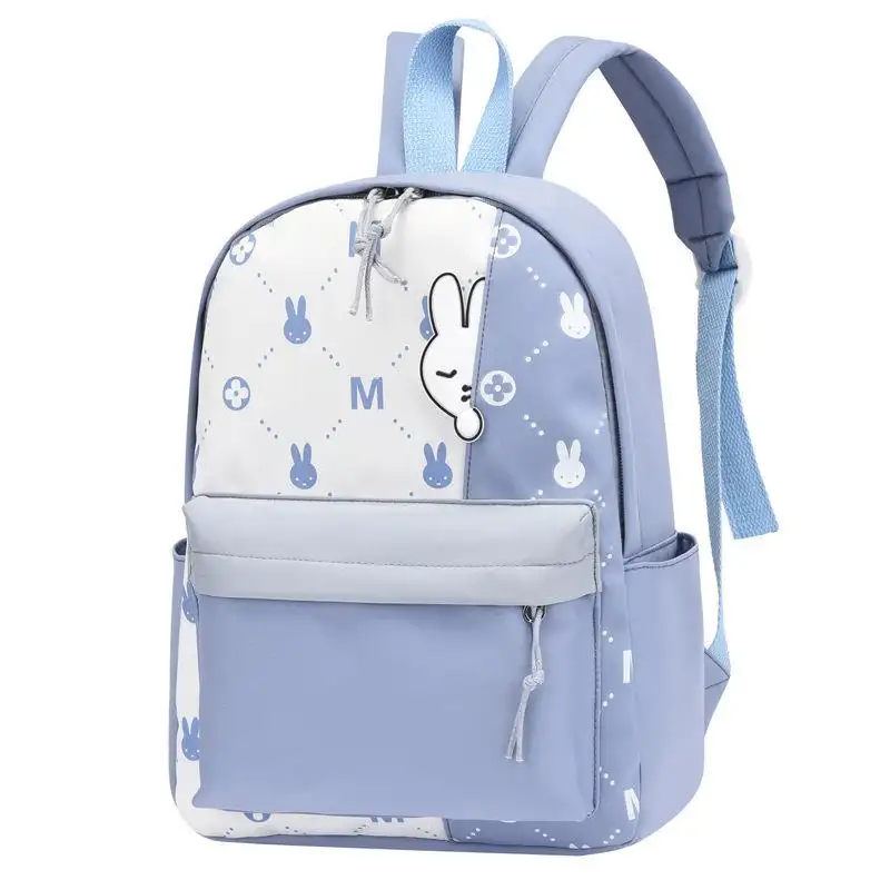 Comic niedlicher Kaninchen-Rucksack für Kindergarten erste Klasse Schüler leichte wasserdichte Oxford-Material-Schultasche 3-6 Kinder