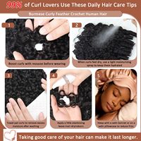 Extensions de cheveux humains Deep Wave au crochet, sans trame, sans perte, cheveux Remy, tresses au crochet, mèches de cheveux en boucle, couleur naturelle