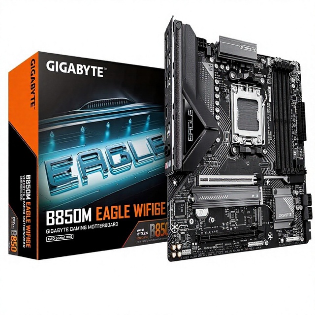 B850M Eagle WIFI6E AMD AM5 MATX Motherboard, Support AMD Ryzen 9000/8000/7000 Series, DDR5, 8+2+2 Power Phase WIFI6E