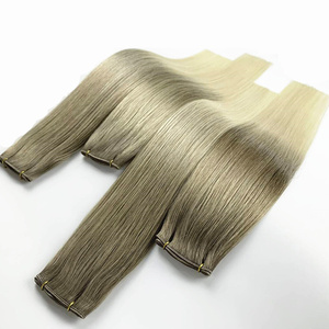 Estensioni di Capelli Umani Vergini 100% Europei con Cuticola Intatta, Realizzate a Mano con Doppia Trama a Macchina, Genius Weft, 50g - Product Image 1