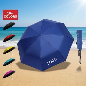 Parapluie de luxe pliable automatique arc-en-ciel à 3 sections pour l'été avec logo personnalisé – Offre spéciale - Product Image 4
