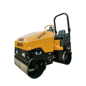 China Light Weight SRD017 1 Ton 2T Manual Vibratory Hydraulic Small Double Drum Road Roller for Sale