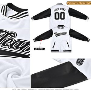 Veste de baseball personnalisée en tissu PU unisexe pour adulte, style décontracté d'automne, avec logo et texte brodés sur mesure - Product Image 4
