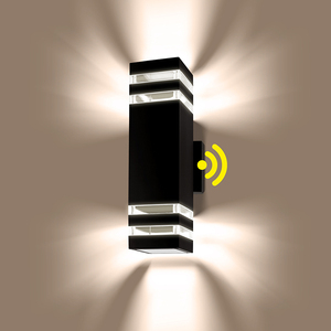 Lampada da Parete LED E26 per Esterni con Sensore di Movimento dal Tramonto all'Alba, Impermeabile, Certificata CE ETL, Illuminazione Smart per Casa Moderna - Product Image 1
