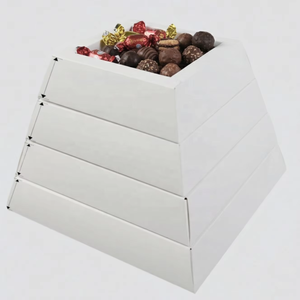 Boîte à gâteaux pyramide personnalisée de luxe pour desserts à emporter, à empiler et à servir, plateau pyramidal en kraft pour aliments - Product Image 6