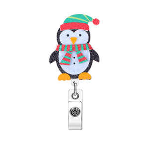 Porte-badge infirmière de Noël de luxe avec logo personnalisé, clip de badge d'identification Yoyo, porte-badge rétractable en plastique ABS, utilisation scolaire et de bureau - Product Image 3