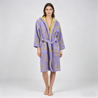 Vêtements de nuit pour femmes 100% coton avec capuche, Oeko Tex 100, longue robe de chambre, peignoir de luxe, doux et absorbant