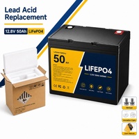 بطارية ليثيوم RV 12.8 فولت 50 أمبير ساعة LiFePO4 دورة عميقة مع نظام إدارة البطارية (BMS) للكرفانات والمقطورات والمنازل المتنقلة والطاقة الشمسية