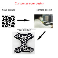Harnais pour chien et chat réversible, respirant, à motif léopard, personnalisable, avec rembourrage, à libération rapide, design OEM gratuit, tendance et coloré.
