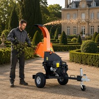 Broyeur de bois à disques à essence NEXAGROT GS150 15HP, capacité 120mm, 11000W, broyeur uniforme, démarrage à clé, décharge à 360 degrés
