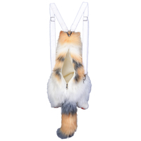 Sac à dos en peluche chat calico réaliste de haute qualité, sac animal en peluche réaliste avec espace de rangement pour usage quotidien et cadeau
