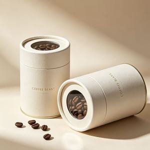 Custom Food Grade Biodegradable Coffee Paper Can Moisture Proof Round Paper Tube with <b>Window</b> for Coffee Bean Packaging - Product Image 4