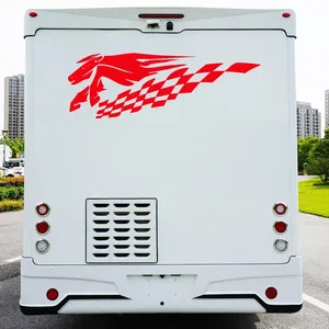 Autocollants graphiques pour voiture, drapeau à carreaux, <span class=keywords><strong>course</strong></span> <span class=keywords><strong>de</strong></span> <span class=keywords><strong>chevaux</strong></span>, pour Van, camping-car, autocaravane, décoration en vinyle, accessoires <span class=keywords><strong>de</strong></span> tuning automobile - Product Image 5